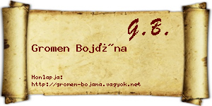 Gromen Bojána névjegykártya